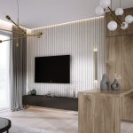 Panou riflat 3D Amber, Alb, 270x13 cm, Lamelio