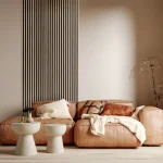 imagine de prezentare riflaje intr.un living cu o canapea de decor
