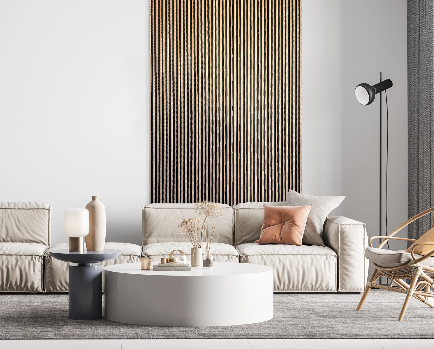 Panou riflat 3D Asti Oak Gold Lamelio