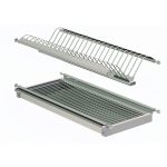 Scurgator vase pentru corp suspendat bucatarie, scurgator de vase incorporabil, scurgator de vasa incastrat, scurgator de vasa pentru dulapul de sus, din metal, inox, gri, argintiu, crome