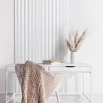 Riflaj decorativ Lamelio tip panou polimer, Luna, Alb, 270x12 cm