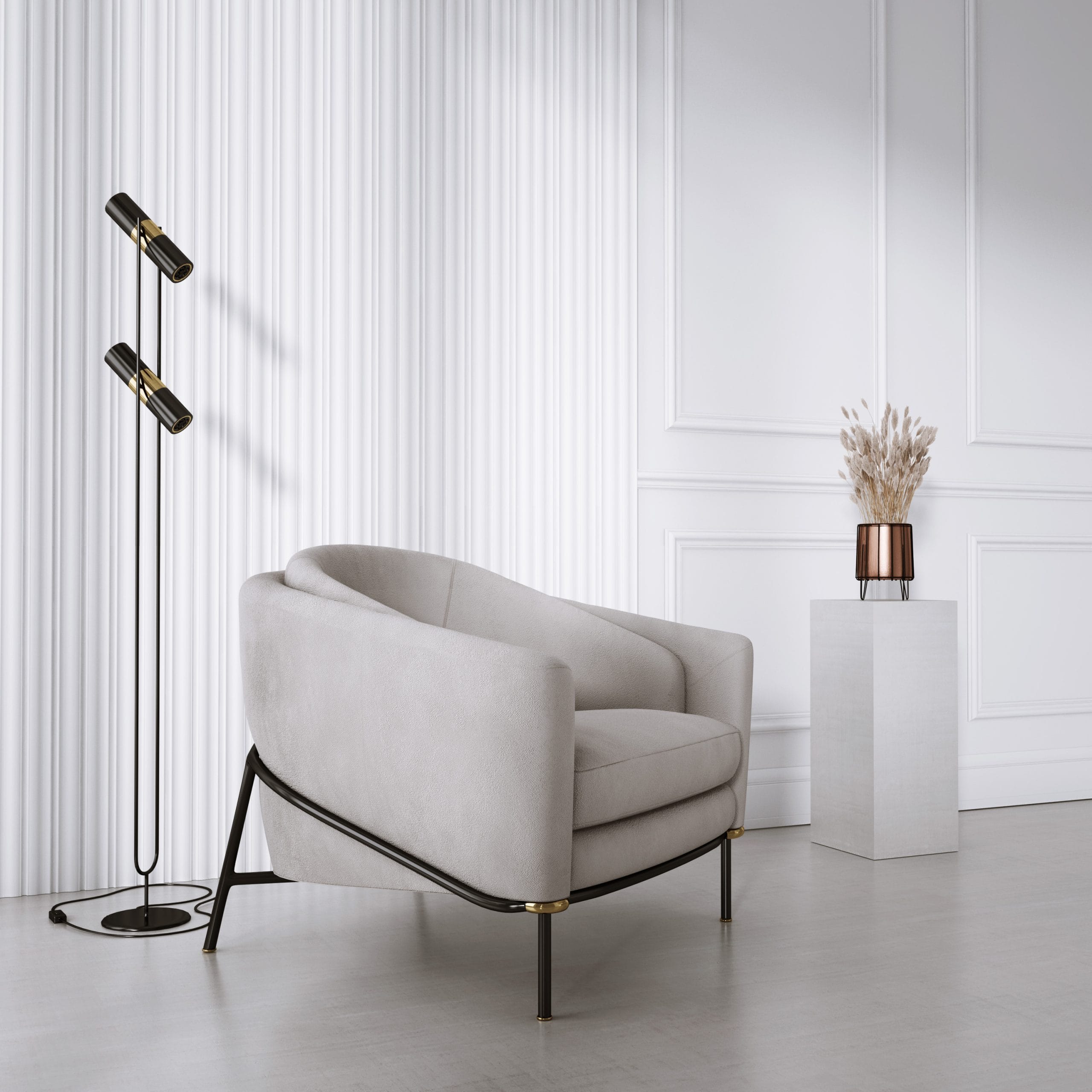 Panou riflat 3D Versal Alb 270x11.5 cm Lamelio