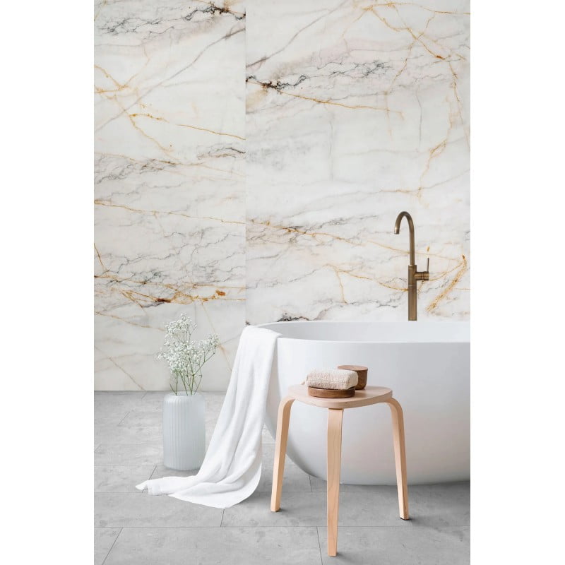 Panou SPC alb marmura Marble Gold PT Peetah