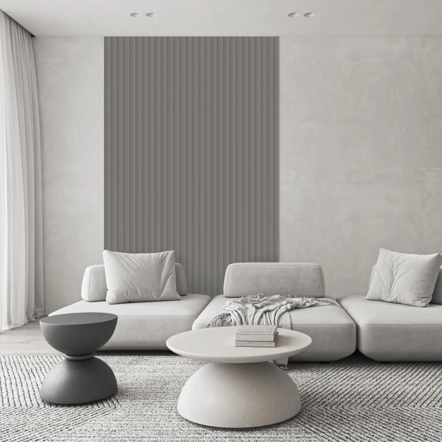 Riflaj decorativ Velutto, Misty Grey, 270x25 cm, Lamelio