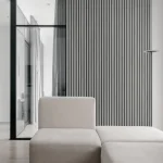 Panou riflat MDF, Grey, fonoabsorbant, 270x28cm, Lamelio