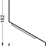 Desen tehnic lateral al raftului mare Häfele: înălțime 182 mm, adâncime 118 mm