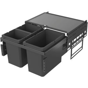 Sistem colectare deșeuri Vauth-Sagel VS ENVI Space, corp 600 mm, 2 × 10 l + 1 × 22 l, gri lava